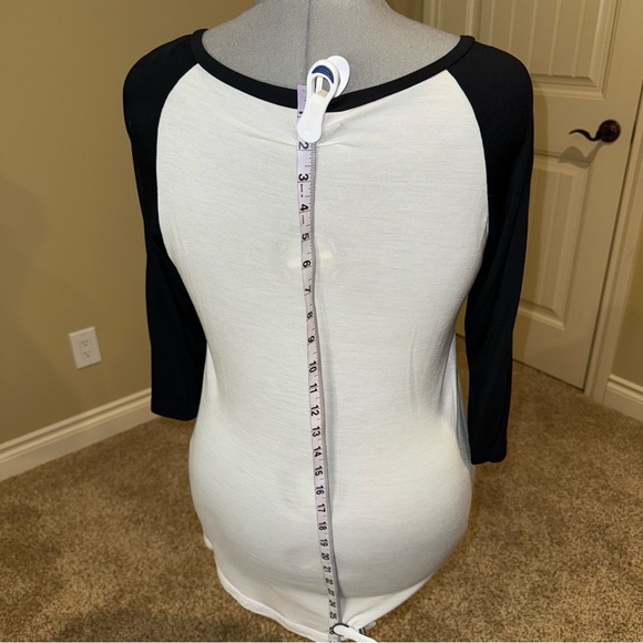 LAUREN MOSHI T Shirt Black White Hippie Girl Colourful Harmony Peace Love Size L - Picture 6 of 11